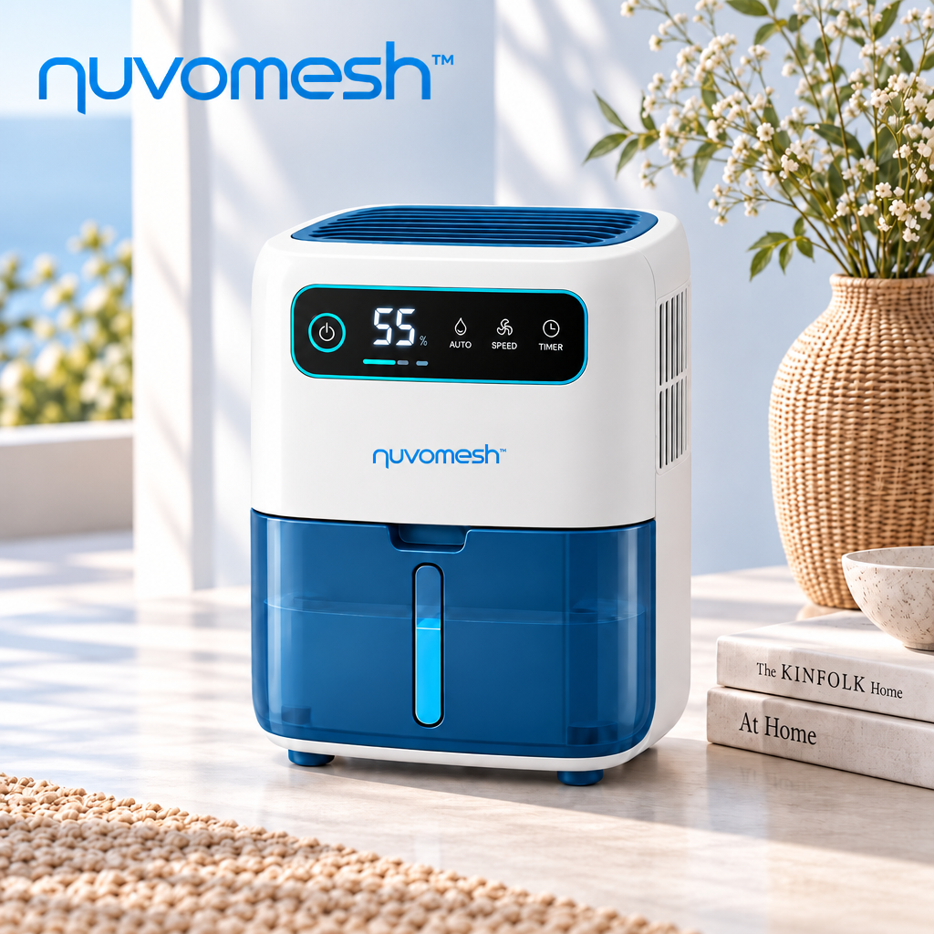 nuvomesh™ Compact Dehumidifier with Removable Water Tank and Digital Control Panel