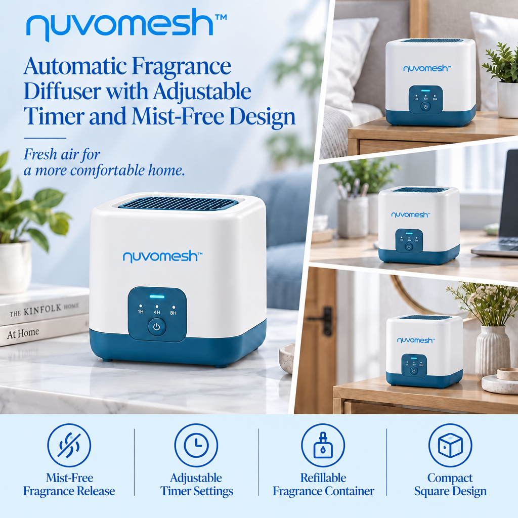 nuvomesh™ Automatic Fragrance Diffuser with Adjustable Timer and Mist-Free Design