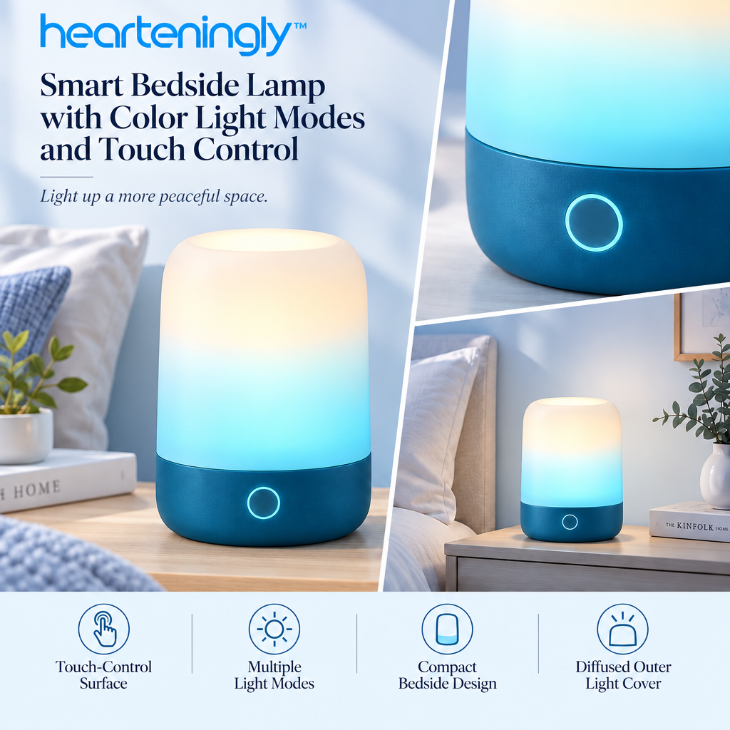 nuvomesh™ Smart Bedside Lamp with Color Light Modes and Touch Control