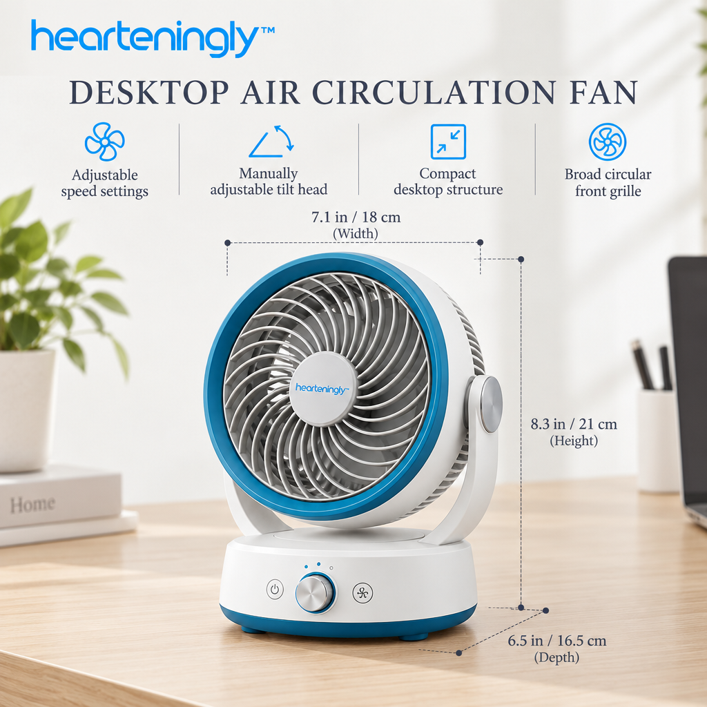 nuvomesh™ Desktop Air Circulation Fan with Adjustable Speed and Tilt Head