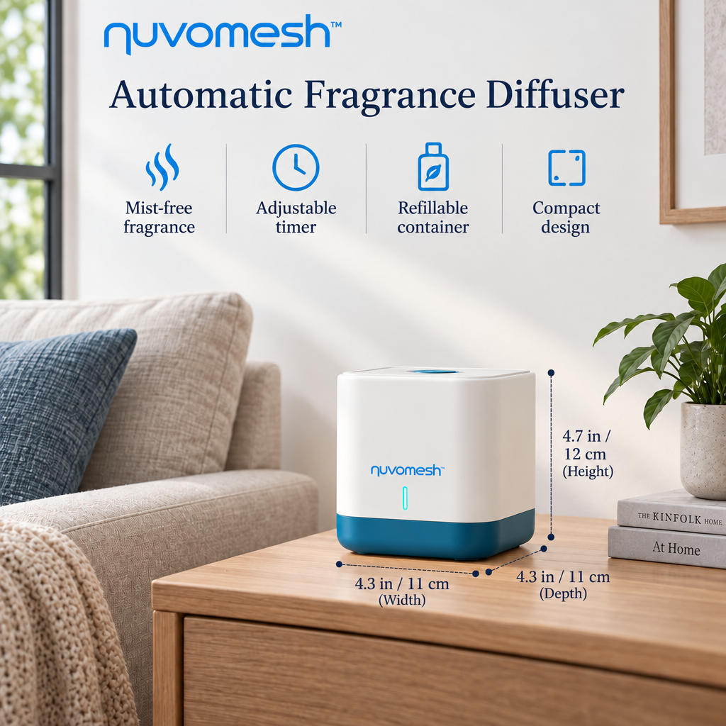 nuvomesh™ Automatic Fragrance Diffuser with Adjustable Timer and Mist-Free Design