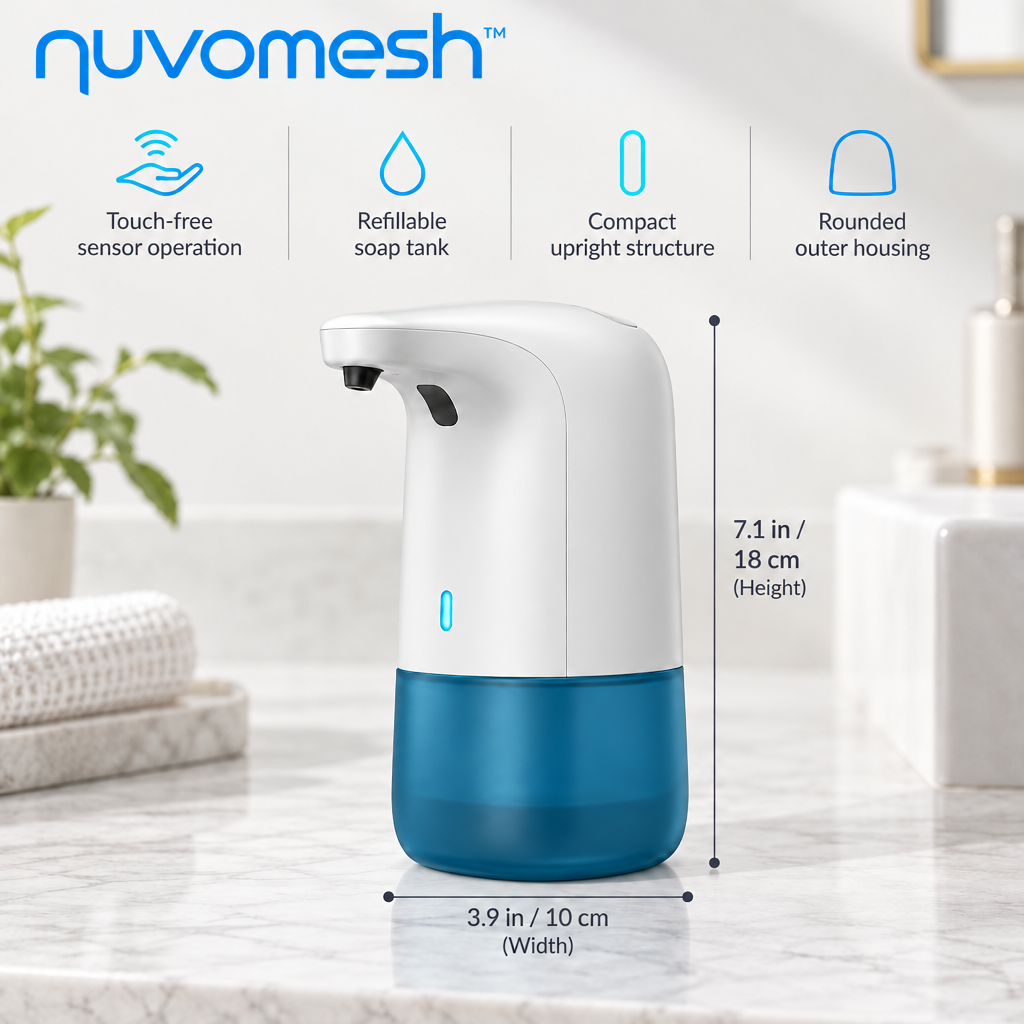 nuvomesh™ Automatic Soap Dispenser with Touch-Free Sensor and Refillable Tank