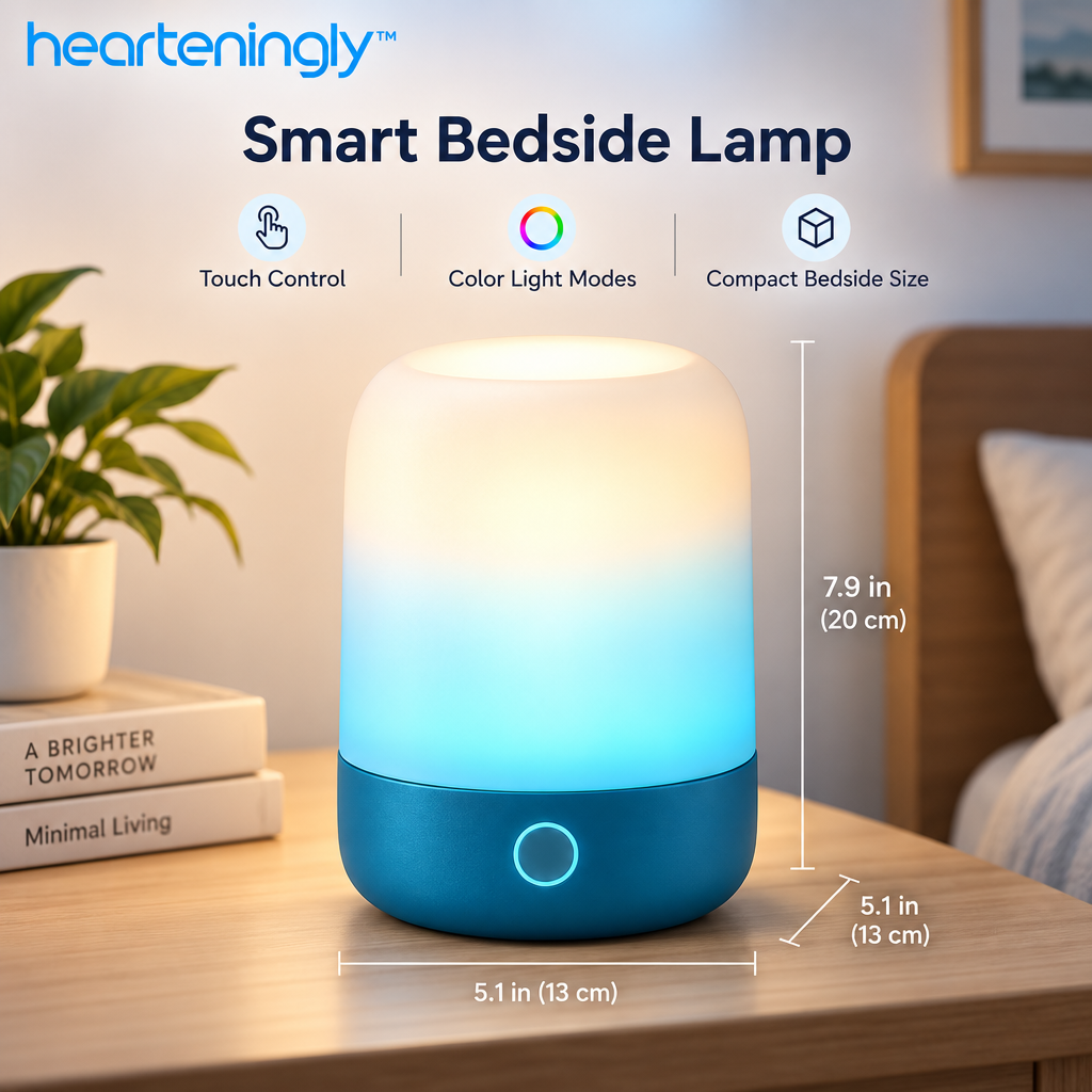 nuvomesh™ Smart Bedside Lamp with Color Light Modes and Touch Control