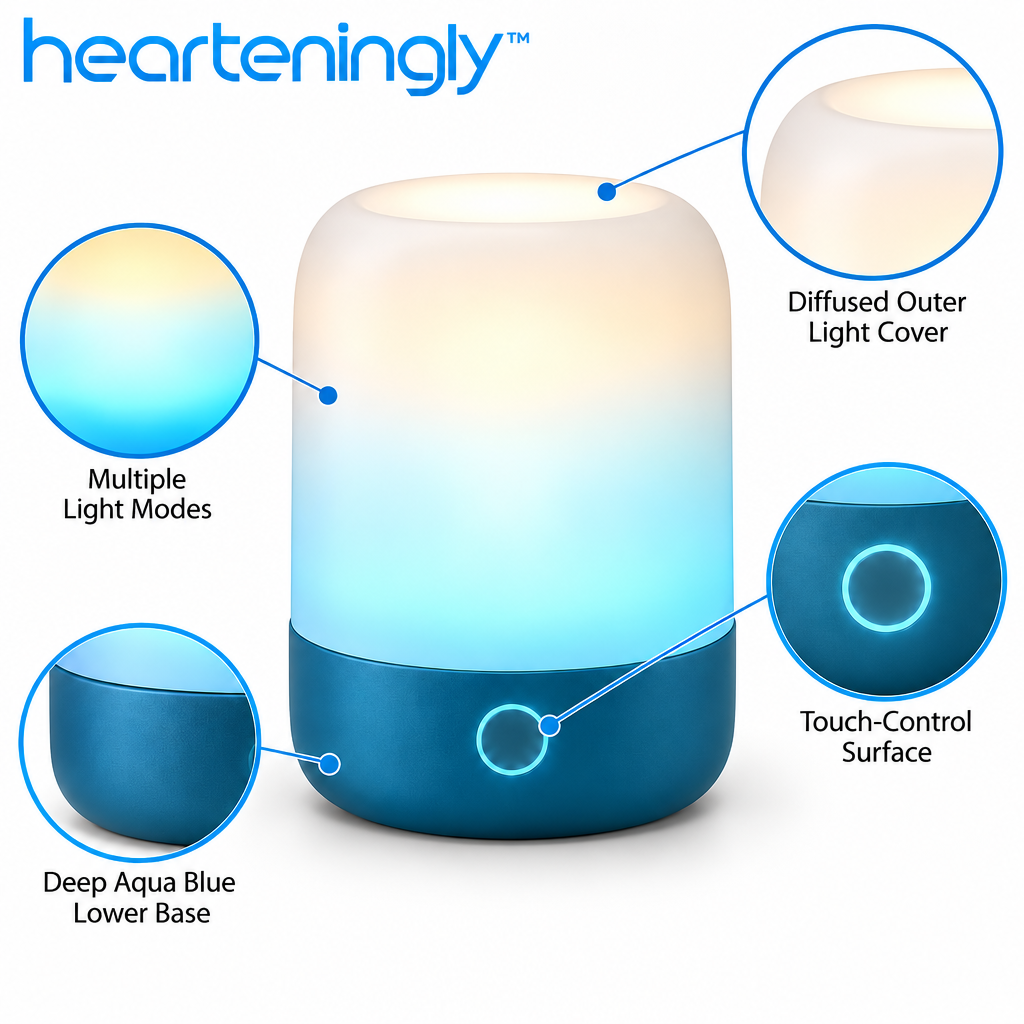 nuvomesh™ Smart Bedside Lamp with Color Light Modes and Touch Control