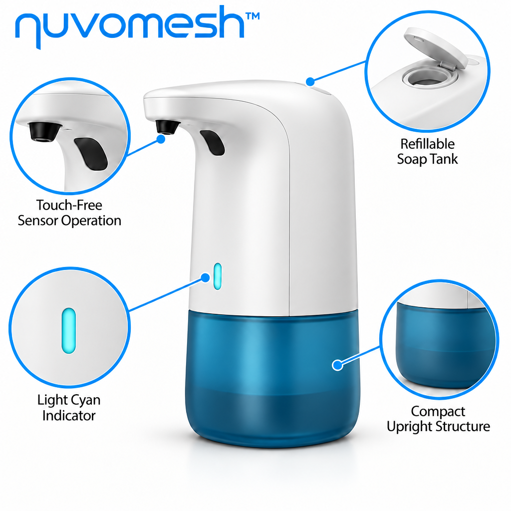 nuvomesh™ Automatic Soap Dispenser with Touch-Free Sensor and Refillable Tank
